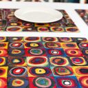 4 Kolorowe podkładki korkowe (zestaw) Kwadraty i koła Kandinsky'ego