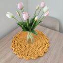 Okrągła podkładka ze sznurka szydełkowana 42 cm