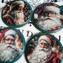 Świąteczne podkładki pod kubki decoupage z Mikołajem