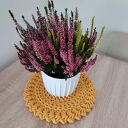 Ręcznie robiona podkładka boho szydełkowa pod kubek - 26 cm