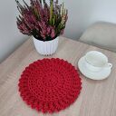 Podkładka ze sznurka bawełnianego szydełkowa boho 26cm