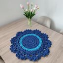 Podkładka ze sznurka szydełkowa na stolik 50cm