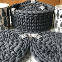 Komplet czterech podkładek z koszyczkiem ze sznurka 14 cm - 18,5 cm