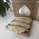 Beżowe podkładki szydełkowe 6 szt. - rękodzieło na stół (27 cm)