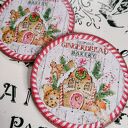 Dekoracyjne podkładki pod kubki decoupage Gingerbread Bakery - komplet 2 sztuk