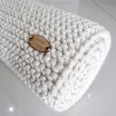 Bieżnik na stół 40 x 100 cm z bawełnianego sznurka ecru - rękodzieło