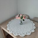 Okrągła podkładka szydełkowa z bawełnianego sznurka 80 cm