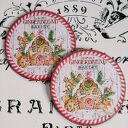 Dekoracyjne podkładki pod kubki decoupage Gingerbread Bakery - komplet 2 sztuk