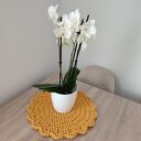 Okrągła podkładka ze sznurka szydełkowana 42 cm