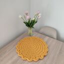 Okrągła podkładka ze sznurka szydełkowana 42 cm