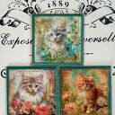 Ozdobne podkładki decoupage Magiczne Kotki