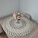 Okrągła serweta szydełkowa ze sznurka bawełnianego 80 cm - handmade