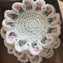Różowe szydełkowe podkładki pod kubek - 6 szt. (średnica 16 cm) 