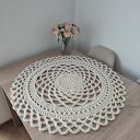 Okrągła serweta szydełkowa ze sznurka bawełnianego 80 cm - handmade