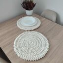 Podkładka ze sznurka bawełnianego szydełkowa okrągła 38cm
