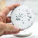 3 ceramiczne podkładki pod kubek - lastryko (Ø 9 cm), białe, ręcznie szkliwione