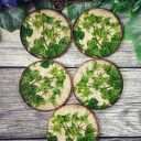 Podkładki decoupage z owocami w stylu farmhouse - komplet 5 sztuk