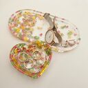 Zestaw tacek z żywicy z suszonymi kwiatami na biżuterię i drobiazgi