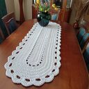 Ręcznie szydełkowany bieżnik owalny 50x150 cm ze sznurka bawełnianego