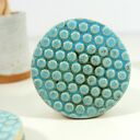 Ceramiczny zestaw 3 podkładek i podstawka na świeczkę - styl skandynawski