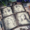 Ozdobne podkładki decoupage w stylu vintage - komplet 4 szt., 10x10 cm