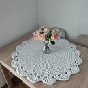 Okrągła podkładka szydełkowa z bawełnianego sznurka 80 cm