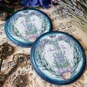 Lawendowe podkładki decoupage - komplet 2 szt. (śr. 10 cm)