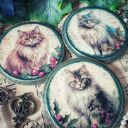 Dekoracyjne podkładki decoupage z kotkami vintage - shabby chic (komplet 3 szt.)
