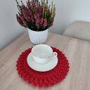 Podkładka ze sznurka bawełnianego szydełkowa boho 26 cm