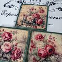 Podkładki decoupage z różami shabby chic - komplet 3 szt. (20 x 10 cm)