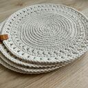 Zestaw 4 podkładek ze sznurka bawełnianego ecru (29 cm)
