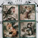 Ozdobne podkładki pod kubki Baśniowa Kraina decoupage shabby chic vintage