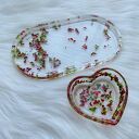 Unikalny zestaw podstawek z żywicy z suszonymi kwiatami