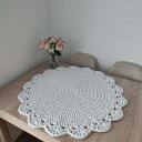 Okrągła podkładka szydełkowa z bawełnianego sznurka 80 cm
