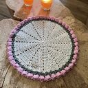 Szydełkowe podkładki z bawełnianego sznurka - zestaw 6 sztuk (35 cm)
