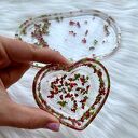 Unikalny zestaw podstawek z żywicy z suszonymi kwiatami