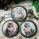 Dekoracyjne podkładki decoupage Magiczne Kotki