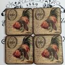 Dekoracyjne podkładki decoupage z kogutami