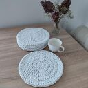 Komplet podkładek szydełkowych pod talerze 6 szt. 28 cm