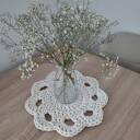 Podkładka okrągła ze sznurka 30 cm szydełkowana - ecru