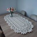 Bieżnik owalny szydełkowy ze sznurka bawełnianego 50 x 100 cm