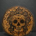 Podkładka - Czaszka meksykańska - Dia de los Muertos pirografia, halloween, prezent