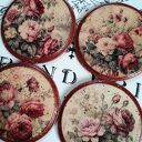 Ozdobne podkładki pod kubki z różami - decoupage vintage