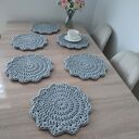 Komplet podkładek pod talerze szydełkowych ze sznurka 6szt - 30cm