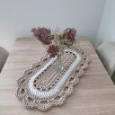 Ręcznie szydełkowany bieżnik owalny 40x75 cm ze sznurka bawełnianego