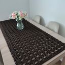 Bieżnik prostokątny szydełkowy ze sznurka 58x138 cm