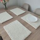 Komplet podkładek szydełkowych prostokątnych ze sznurka 4szt - 25x35 cm