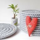 Podkładki stołowe Classic (2 szt.) - ze sznurka bawełnianego, szydełkiem, średnica 35 cm