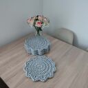 Komplet podkładek pod talerze szydełkowych ze sznurka 6szt -30cm