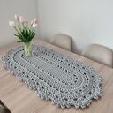 Ręcznie robiony owalny bieżnik szydełkowy 50x100 cm ze sznurka bawełnianego